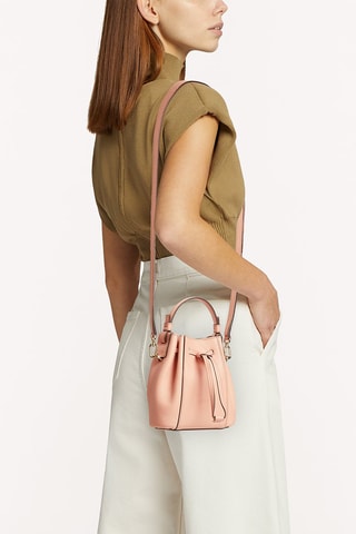 Sac seau en cuir de veau Miastella Mini - Rose