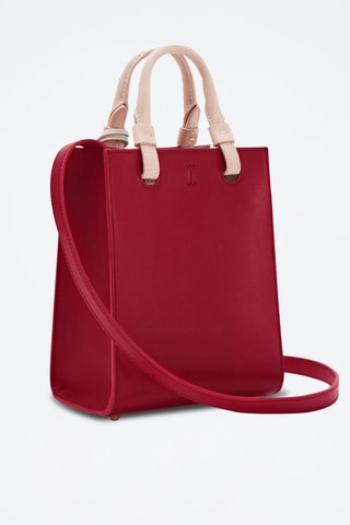 Sac à main en cuir de veau Varsity Style - Rouge