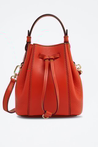 Sac seau en cuir de veau Miastella Mini - Rouge