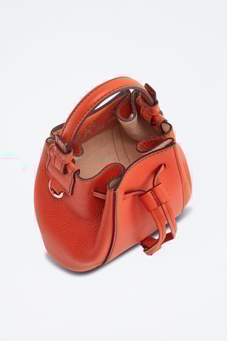 Sac seau en cuir de veau Miastella Mini - Rouge