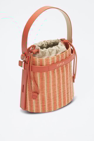 Sac seau Giove Mini - Corail et jaune
