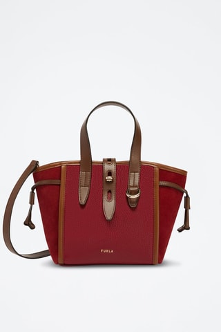 Sac à main en cuir de veau nubuck Net Mini - Bordeaux