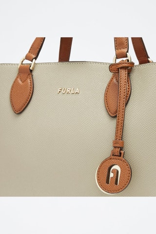 Sac à main en cuir de veau Minerva - Rouge et écru