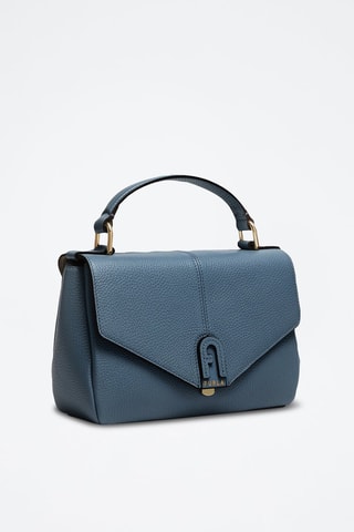 Sac à main en cuir de veau - Bleu pétrole