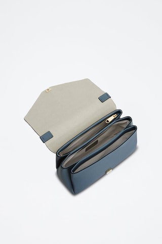 Sac à main en cuir de veau - Bleu pétrole