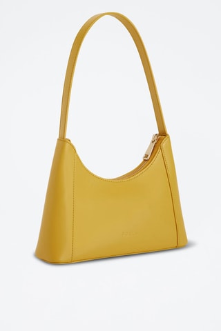 Sac porté épaule en cuir de veau Diamante - Moutarde