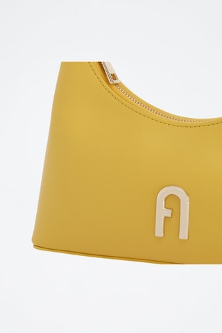 Sac porté épaule en cuir de veau Diamante - Moutarde