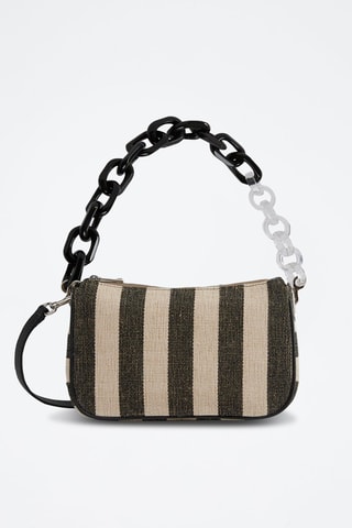 Sac porté épaule Moon - Beige et noir