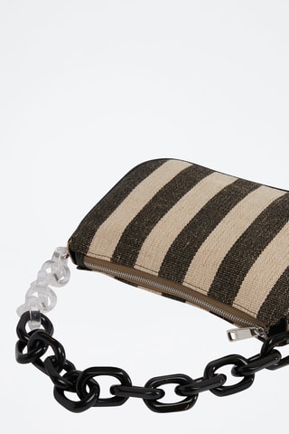 Sac porté épaule Moon - Beige et noir