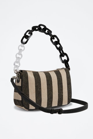 Sac porté épaule Moon - Beige et noir