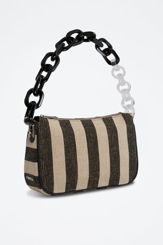 Sac porté épaule Moon - Beige et noir