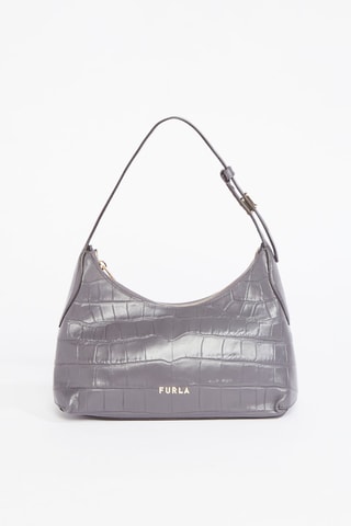 Sac porté épaule en cuir Danae S - Gris foncé