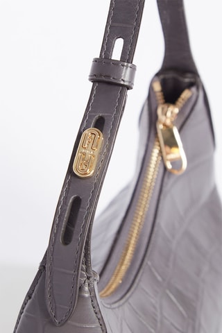 Sac porté épaule en cuir Danae S - Gris foncé