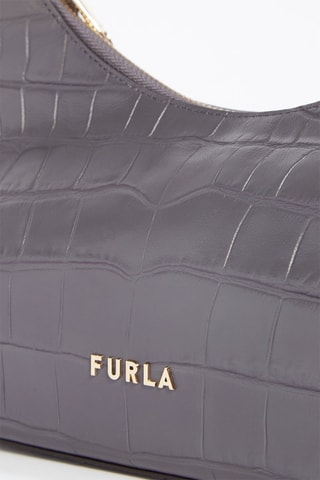 Sac porté épaule en cuir Danae S - Gris foncé