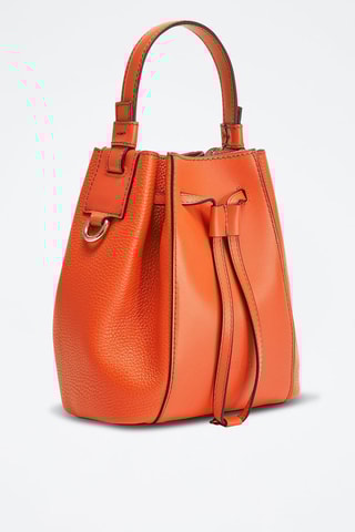 Sac seau en cuir de veau Miastella - Orange