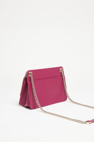 Sac porté épaule en croûte de cuir Bella - Fuchsia
