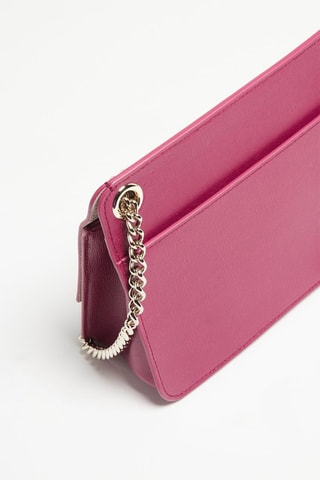 Sac porté épaule en croûte de cuir Bella - Fuchsia