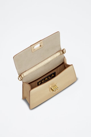 Sac porté épaule en cuir de veau Zoé - Doré