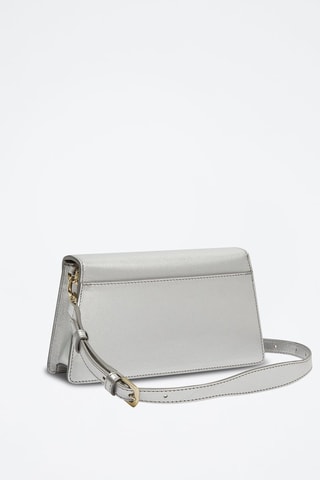 Sac porté épaule en cuir de veau Zoé - Argenté