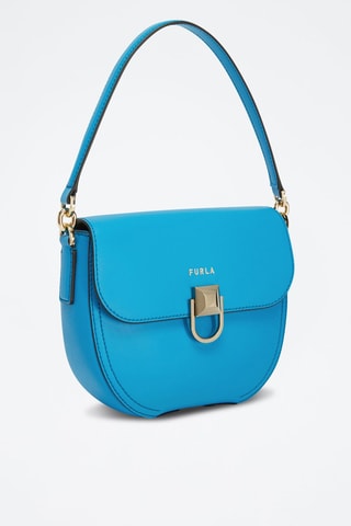 Sac porté épaule en cuir de veau Circe S - Ciel