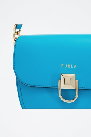 Sac porté épaule en cuir de veau Circe S - Ciel