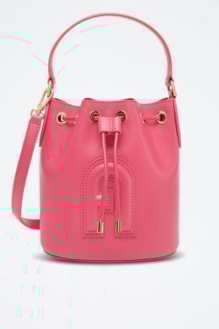 Sac seau en cuir de veau Clio Mini - Rose