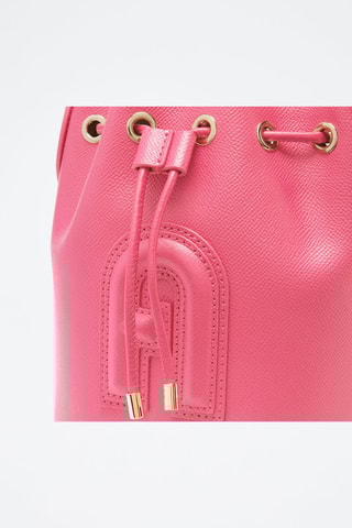 Sac seau en cuir de veau Clio Mini - Rose