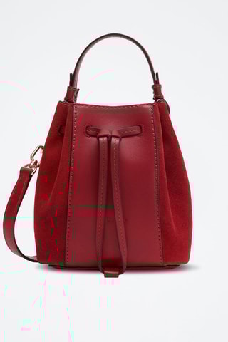 Sac seau en cuir de veau Miastella Mini - Bordeaux