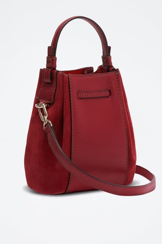 Sac seau en cuir de veau Miastella Mini - Bordeaux