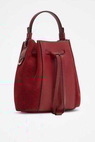 Sac seau en cuir de veau Miastella Mini - Bordeaux