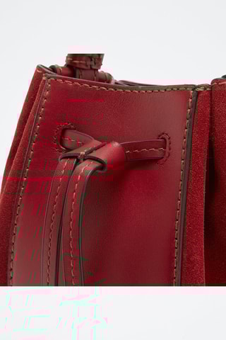 Sac seau en cuir de veau Miastella Mini - Bordeaux