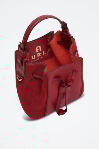 Sac seau en cuir de veau Miastella Mini - Bordeaux