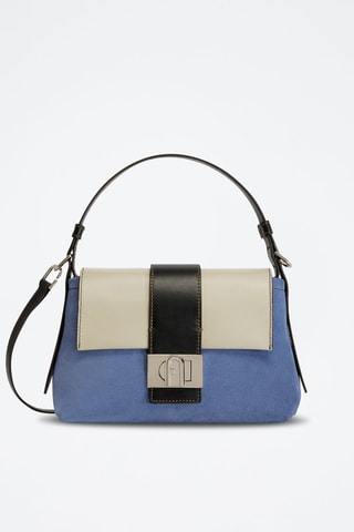 Sac porté épaule en cuir Charlotte - Bleu