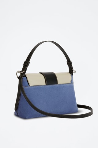 Sac porté épaule en cuir Charlotte - Bleu