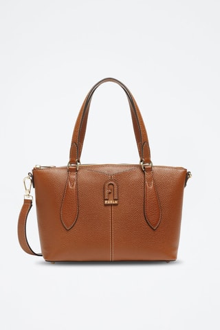 Sac porté épaule en cuir de veau Dafne - Cognac