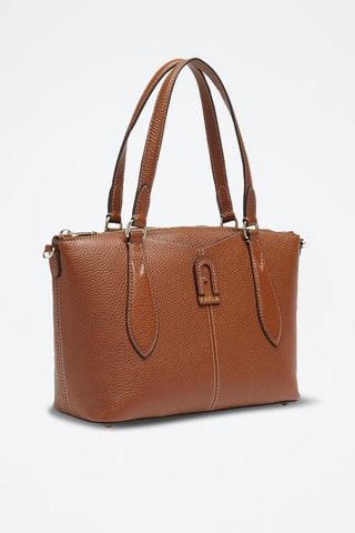 Sac porté épaule en cuir de veau Dafne - Cognac