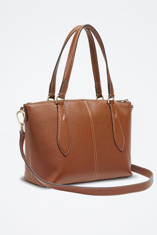 Sac porté épaule en cuir de veau Dafne - Cognac