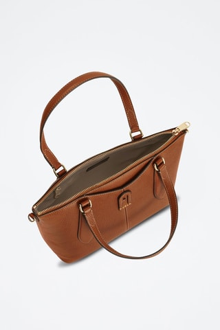 Sac porté épaule en cuir de veau Dafne - Cognac