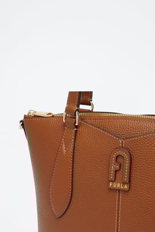 Sac porté épaule en cuir de veau Dafne - Cognac