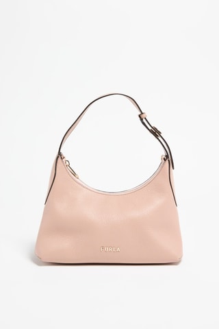 Sac porté épaule en cuir Danae - Rose poudré