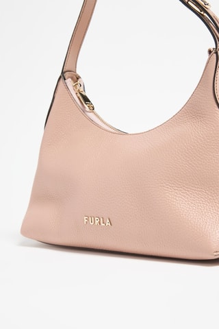 Sac porté épaule en cuir Danae - Rose poudré