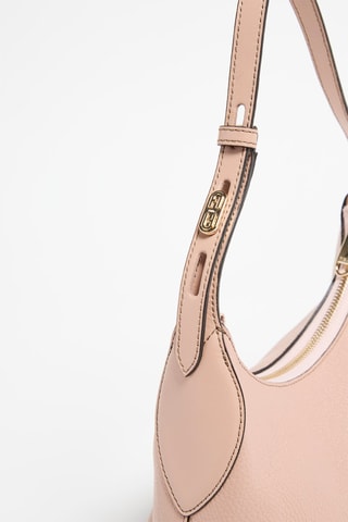 Sac porté épaule en cuir Danae - Rose poudré