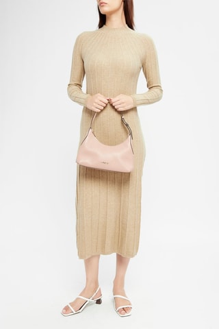 Sac porté épaule en cuir Danae - Rose poudré