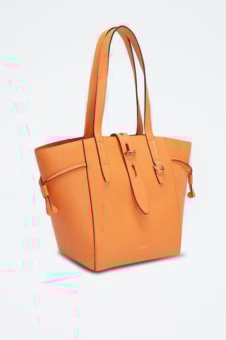 Sac porté épaule en cuir de veau Net - Saumon