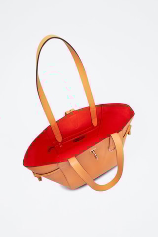 Sac porté épaule en cuir de veau Net - Saumon