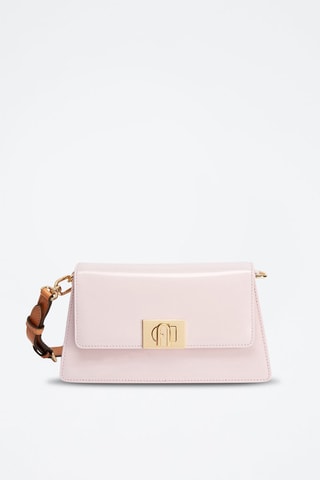 Sac porté épaule en cuir verni Zoe - Mauve