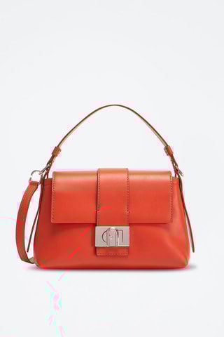 Sac porté épaule en cuir de veau Charlotte S - Rouge