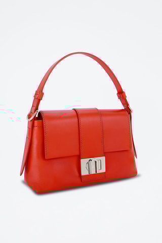 Sac porté épaule en cuir de veau Charlotte S - Rouge