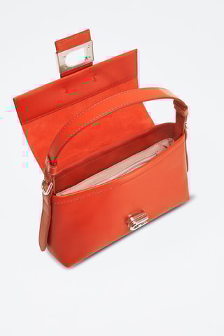 Sac porté épaule en cuir de veau Charlotte S - Rouge