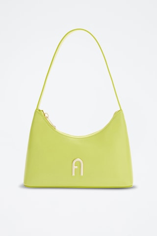 Sac porté épaule en cuir Furla Diamante - Vert citron